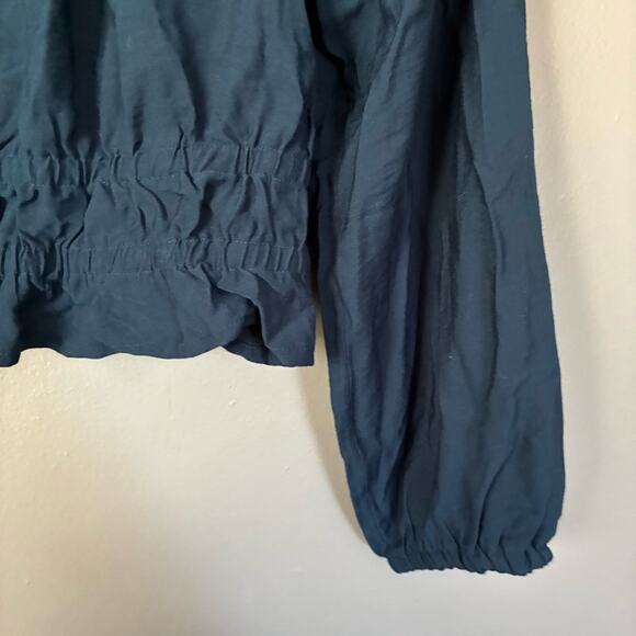 MADEWELL Peasant Cropped Blouse Top Western Cowgirl Tie Back Twill Cut out Top M - Picture 4 of 10